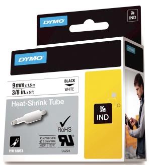 104384 Dymo 18053 Tape DYMO Rhino kabelmerk. sort/hvit 9mm 